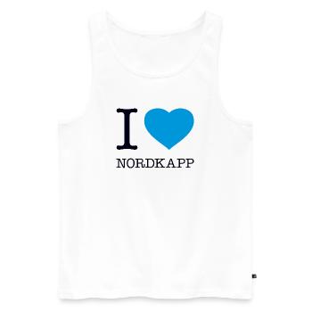 I LOVE NORDKAPP Norway Norwegen - Männer Premium Bio Tank Top - Weiß - Vorne - AI Model Male 178 light (178cm)
