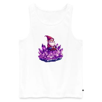 Gnom - Männer Premium Bio Tank Top - Weiß - Vorne - AI Model Male 178 light (178cm)