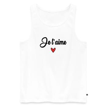HERZ. PAPA. MAMA. Junggesellinnenabschied. BEBE. KIND. HERZ. FEST - Männer Premium Bio Tank Top - Weiß - Vorne - AI Model Male 178 light (178cm)