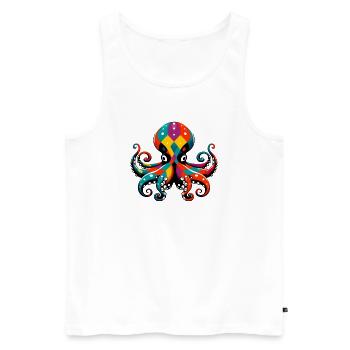 Krake - Männer Premium Bio Tank Top - Weiß - Vorne - Michal (187cm)