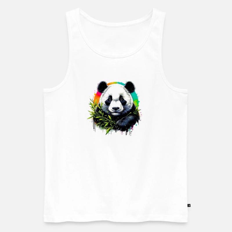Panda - Männer Premium Bio Tank Top - Weiß
