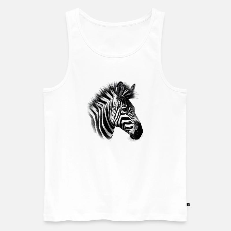 Zebra - Männer Premium Bio Tank Top - Weiß