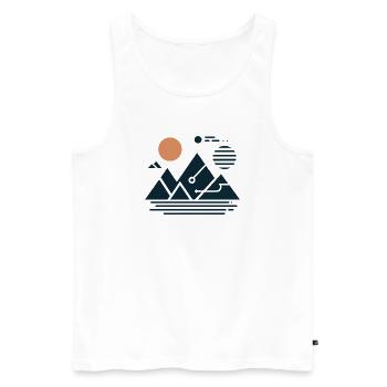 Montagnes - Débardeur bio Premium Homme - blanc - Devant - Michal (187cm)