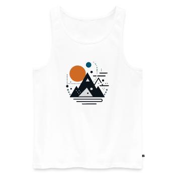 Gebirge - Männer Premium Bio Tank Top - Weiß - Vorne - Michal (187cm)