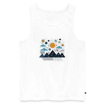 Gebirge - Männer Premium Bio Tank Top - Weiß - Vorne - Michal (187cm)