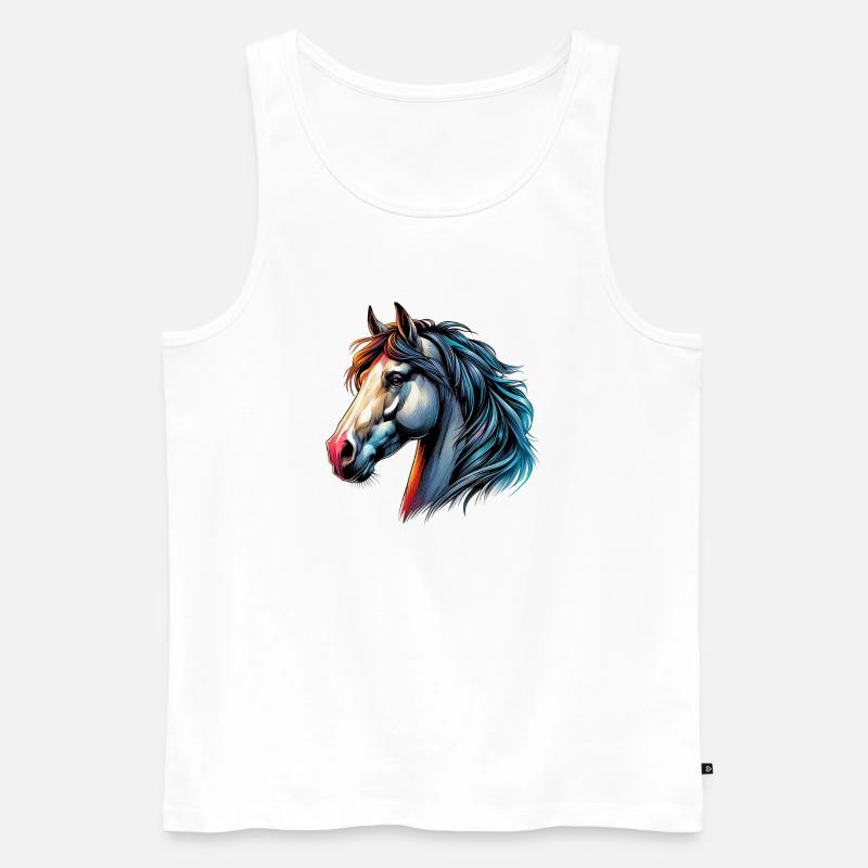 Pferd - Männer Premium Bio Tank Top - Weiß