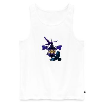 laterne, Kolkrabe, kreuze - Männer Premium Bio Tank Top - Weiß - Vorne - Michal (187cm)
