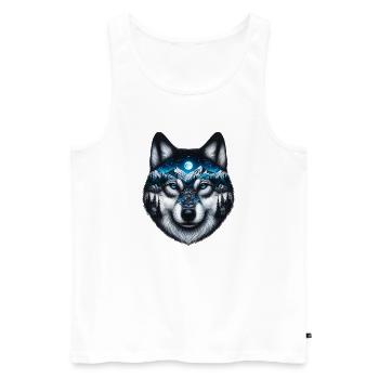 Wolf - Männer Premium Bio Tank Top - Weiß - Vorne - Michal (187cm)