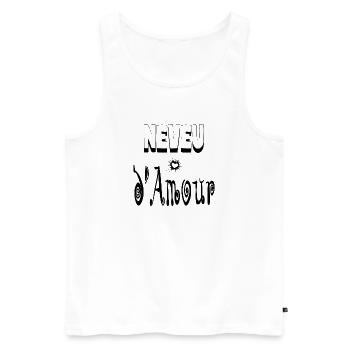 Neveu Amour Cœur - Débardeur bio Premium Homme - blanc - Devant - Michal (187cm)