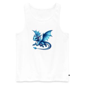 Dragon - Men's Premium Organic Tank Top - white - Front - Michal (187cm)