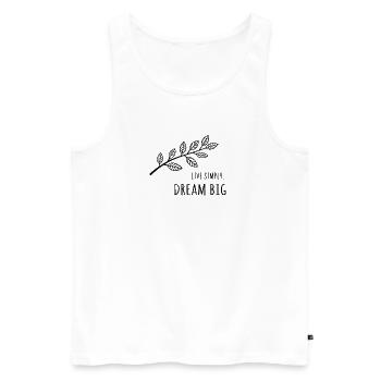 Vivre simplement, rêver grand - Débardeur bio Premium Homme - blanc - Devant - Michal (187cm)