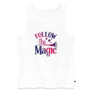 Folgen Sie dem magischen Besenstiel - Männer Premium Bio Tank Top - Weiß - Vorne - AI Model Male 178 light (178cm)