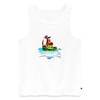 CHRISTMAS KANGAROO SLEIGH - Men's Premium Organic Tank Top - white - Front - AI Model Male 178 light (178cm)