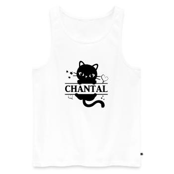Chantal Katze T-Shirt T-Shirt Katze Geschenkidee - Männer Premium Bio Tank Top - Weiß - Vorne - AI Model Male 178 light (178cm)