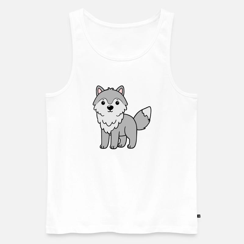 Wolf Wölfe - Männer Premium Bio Tank Top - Weiß
