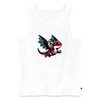 Dragon - Men's Premium Organic Tank Top - white - Front - Michal (187cm)