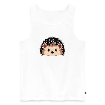 Igel - Männer Premium Bio Tank Top - Weiß - Vorne - Michal (187cm)