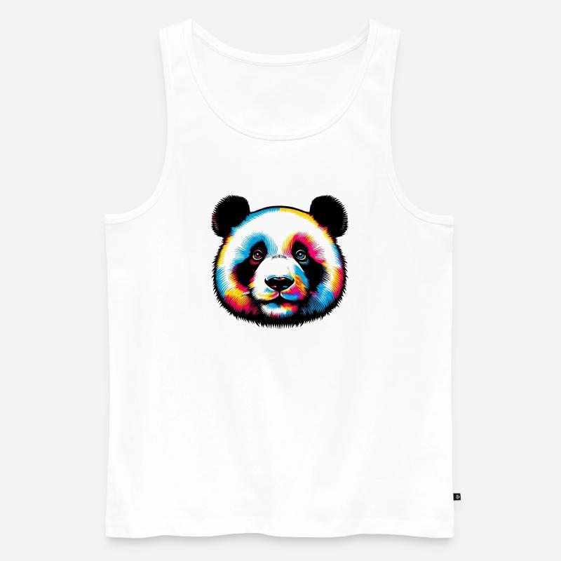 Panda - Männer Premium Bio Tank Top - Weiß