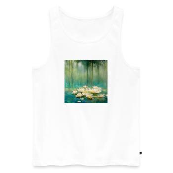 Seerosen - Männer Premium Bio Tank Top - Weiß - Vorne - Michal (187cm)