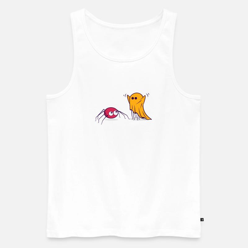 Halloween Spinne Geist Comic Cartoon Comic - Männer Premium Bio Tank Top - Weiß