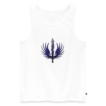 Federflügel, Fackeln, Ranken, coole Tees - Männer Premium Bio Tank Top - Weiß - Vorne - AI Model Male 178 light (178cm)