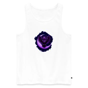 eulen, Sternenmuster, Mondsichel - Männer Premium Bio Tank Top - Weiß - Vorne - AI Model Male 178 light (178cm)