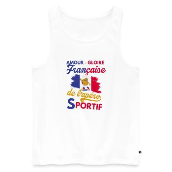 amour gloire française de l apéro sportif - Débardeur bio Premium Homme - blanc - Devant - Michal (187cm)