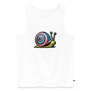 Snail - Men's Premium Organic Tank Top - white - Front - Michal (187cm)