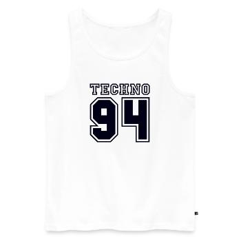 TECHNO 94 - Men's Premium Organic Tank Top - white - Front - AI Model Male 178 light (178cm)