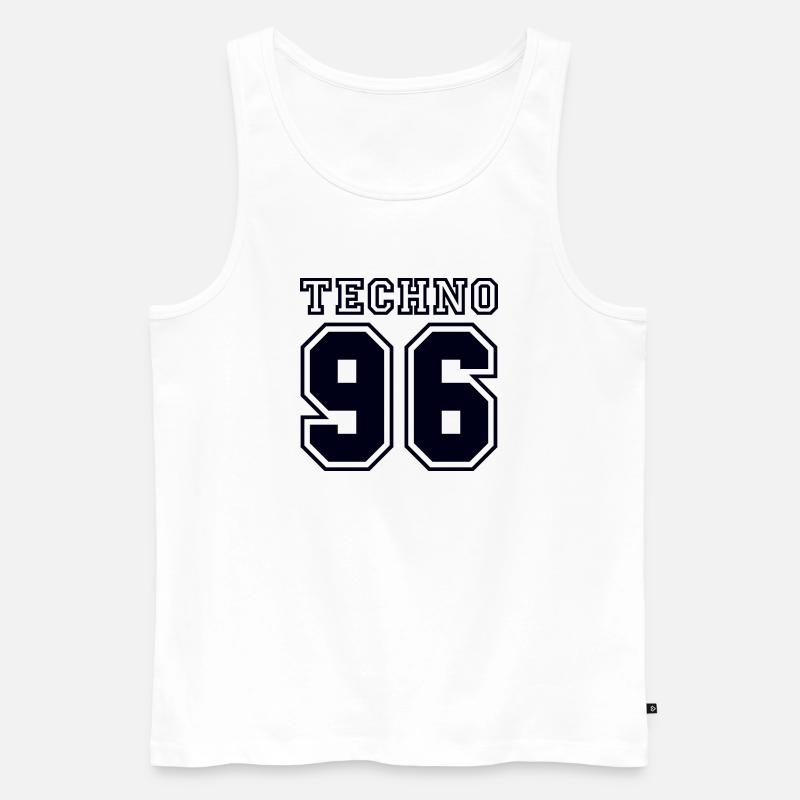 TECHNO 96 - Männer Premium Bio Tank Top - Weiß