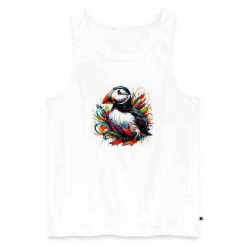 Papageitaucher - Männer Premium Bio Tank Top - Weiß - Vorne - Michal (187cm)