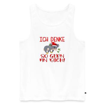 WEIHNACHTEN BEZIEHUNG - ICH DENKE AN DICH - Männer Premium Bio Tank Top - Weiß - Vorne - Michal (187cm)