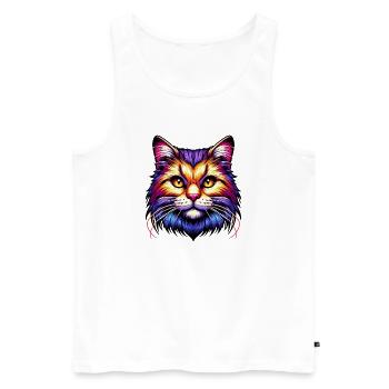 Chat - Débardeur bio Premium Homme - blanc - Devant - Michal (187cm)