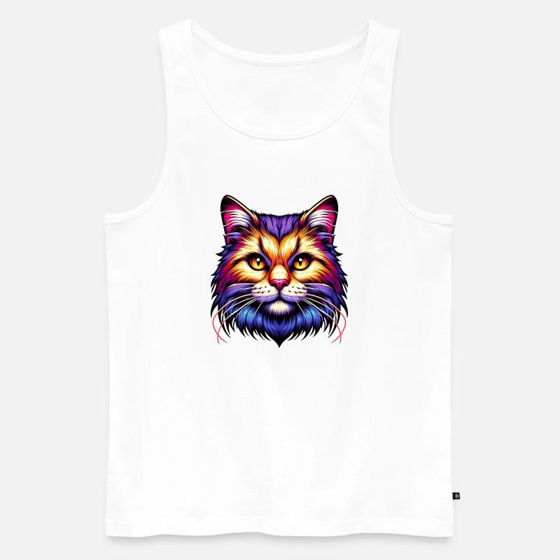 Katze - Männer Premium Bio Tank Top - Weiß