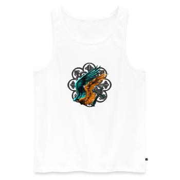 Flügel aus Feuer, Himmel und Kreuz - Männer Premium Bio Tank Top - Weiß - Vorne - Michal (187cm)