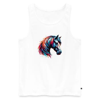 Pferd - Männer Premium Bio Tank Top - Weiß - Vorne - Michal (187cm)