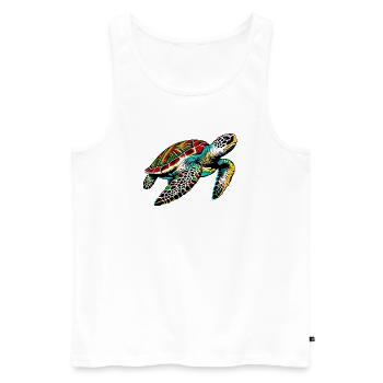 Turtle - Men's Premium Organic Tank Top - white - Front - Michal (187cm)