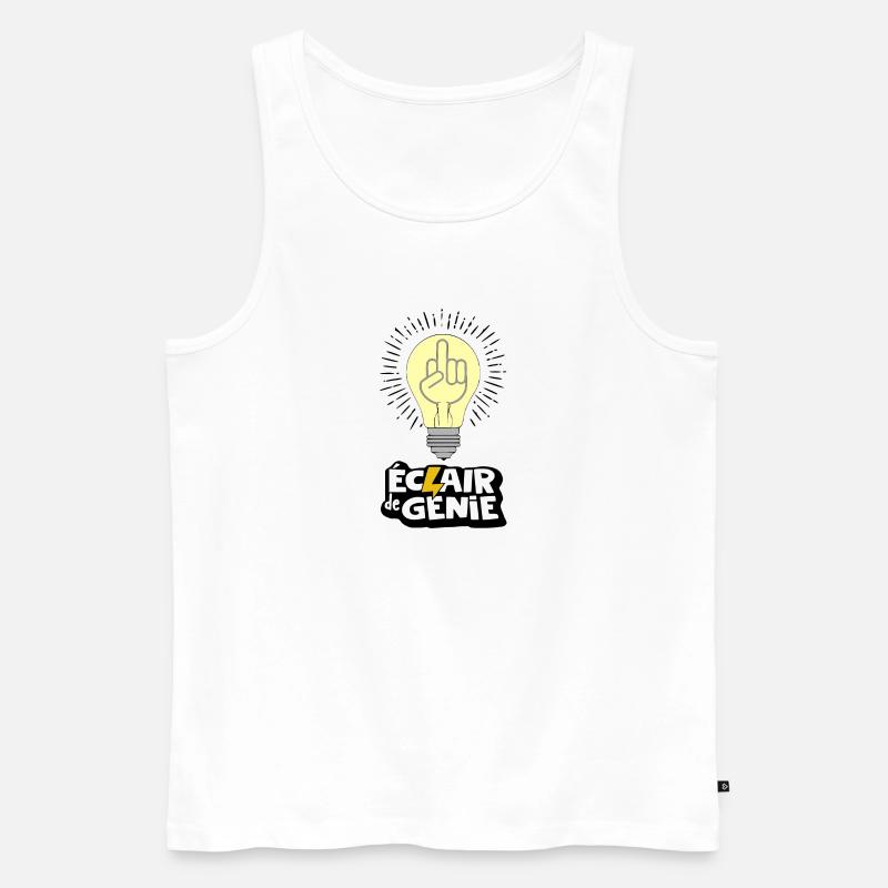 Geistesblitz - Männer Premium Bio Tank Top - Weiß