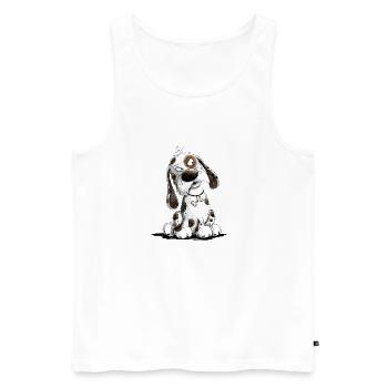 Nope Dog Saying Statement Grumpy - Men's Premium Organic Tank Top - white - Front - Michal (187cm)