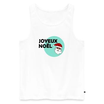 PÈRE NOËL. NOËL. JOYEUX NOËL. MERRY CHRISTMAS - Débardeur bio Premium Homme - blanc - Devant - Michal (187cm)