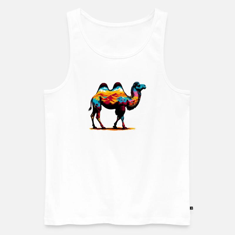 Kamel - Männer Premium Bio Tank Top - Weiß