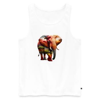 Elefant - Männer Premium Bio Tank Top - Weiß - Vorne - Michal (187cm)