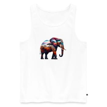 Elefant - Männer Premium Bio Tank Top - Weiß - Vorne - Michal (187cm)