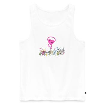 Herztänzerin im Blumengarten - Männer Premium Bio Tank Top - Weiß - Vorne - AI Model Male 178 light (178cm)