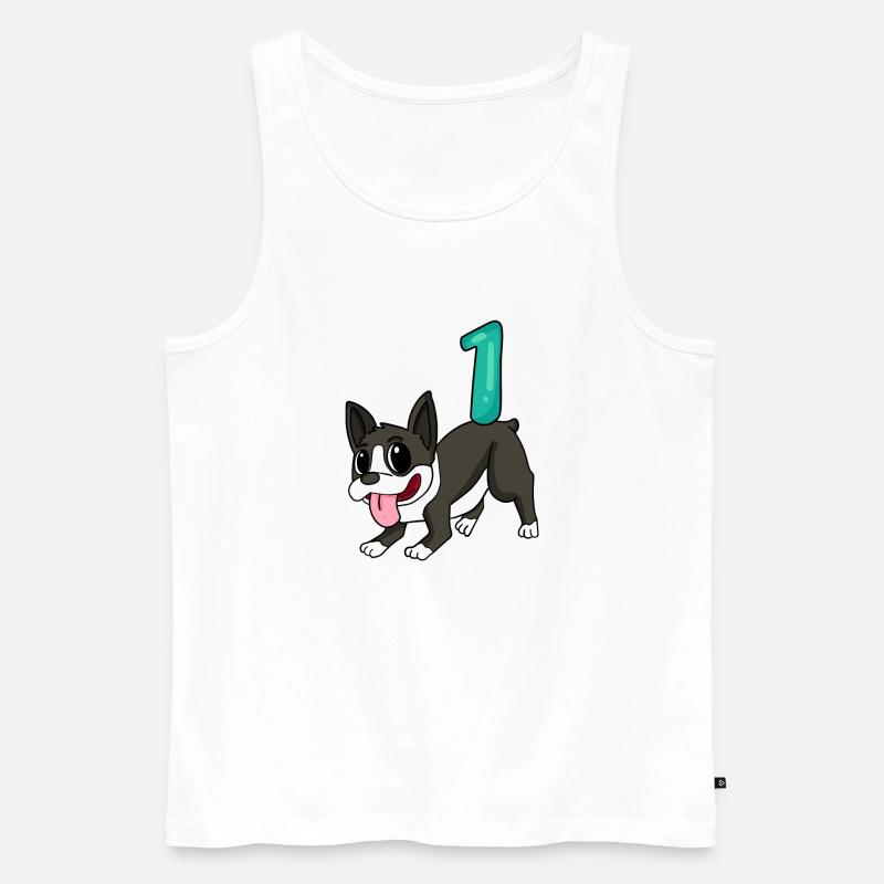 Zahl 1 Nummer Eins - Männer Premium Bio Tank Top - Weiß