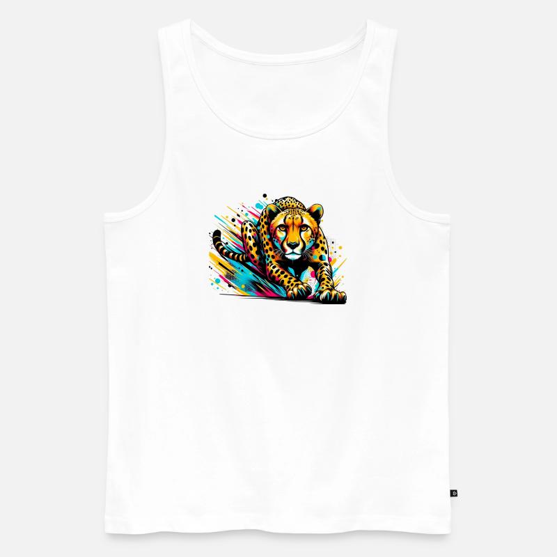 Gepard - Männer Premium Bio Tank Top - Weiß