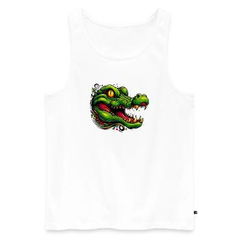 Alligator Crocodile - Men's Premium Organic Tank Top - white - Front - Michal (187cm)
