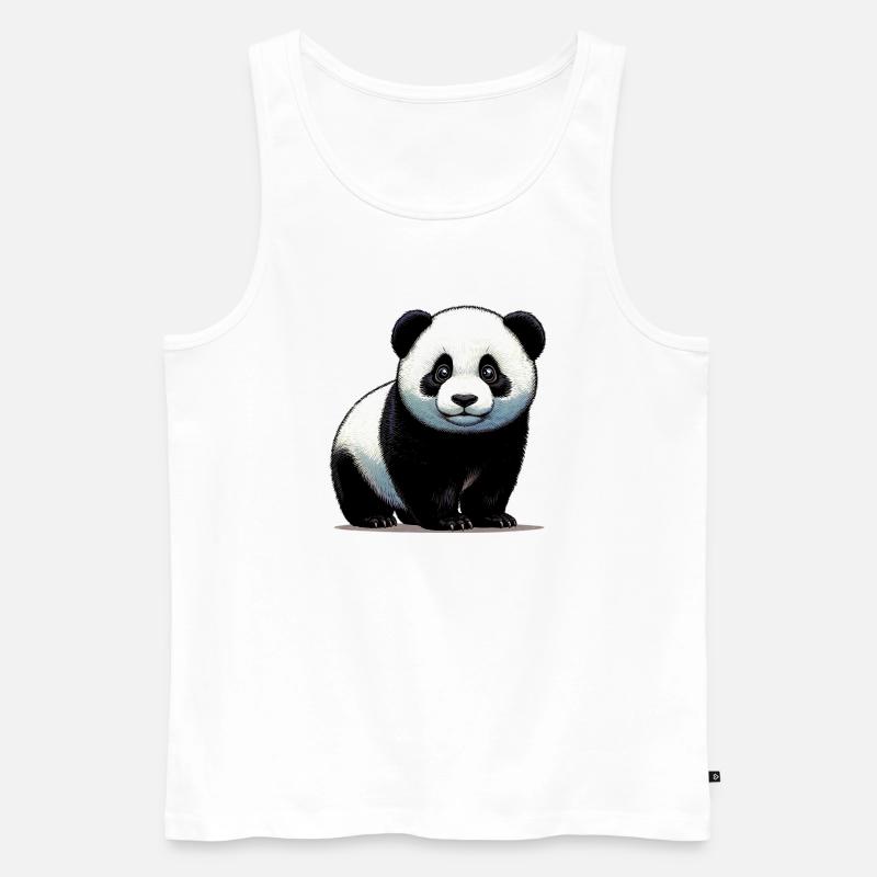 Panda - Männer Premium Bio Tank Top - Weiß