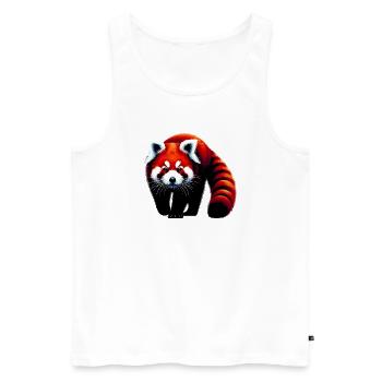 Roter Panda - Männer Premium Bio Tank Top - Weiß - Vorne - Michal (187cm)