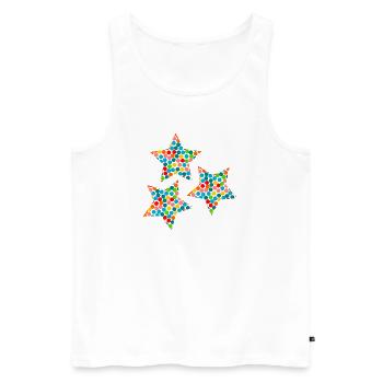 WEIHNACHTEN. FROHE WEIHNACHTEN. STERN. FROHE WEIHNACHTEN - Männer Premium Bio Tank Top - Weiß - Vorne - Michal (187cm)